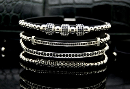 Luxury Set 4 Brooks Silver Bracelets [2]