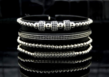 Luxury Set 4 Brooks Silver Bracelets [2]