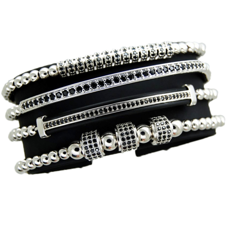SETURI SILVER - Luxury Set 4 Brooks Silver Bracelets
