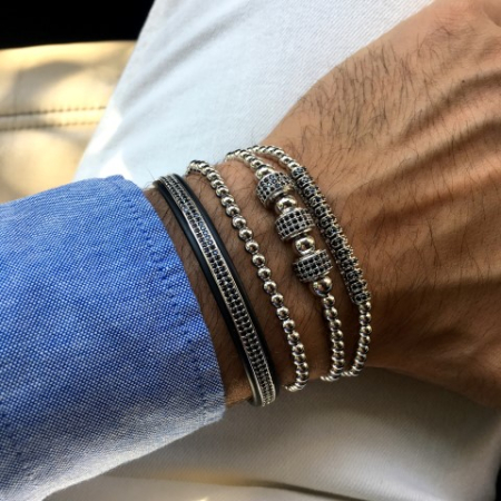 Luxury Set 4 Brooks Silver Bracelets [1]