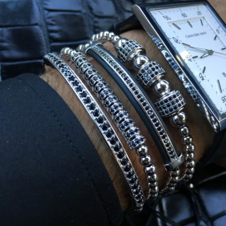 Luxury Set 4 Brooks Silver Bracelets [1]