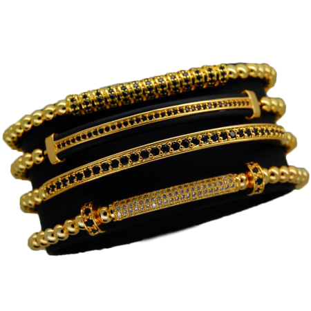 BRATARI BARBATI - Luxury Set 4 Gold 14K Brooks Bracelets