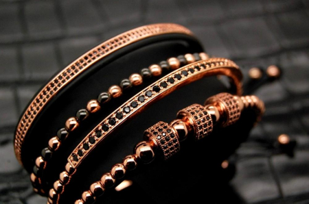 Luxury Set 4 Rose Gold 14K Brooks Bracelets [3]