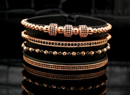 Luxury Set 4 Rose Gold 14K Brooks Bracelets [2]