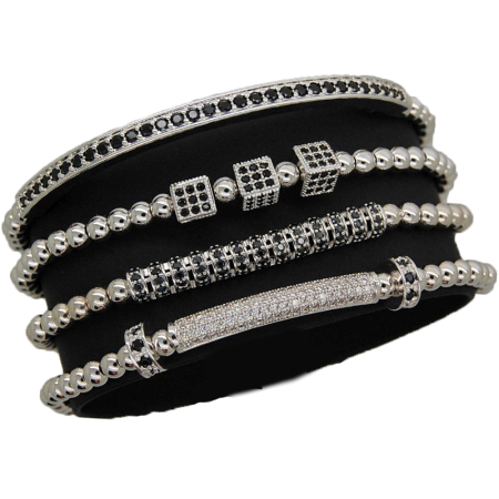 SETURI SILVER - Luxury Set 4 Silver Brooks Bracelets