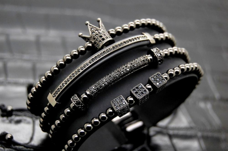 Luxury Set All Black 4 Brooks Bracelets [2]