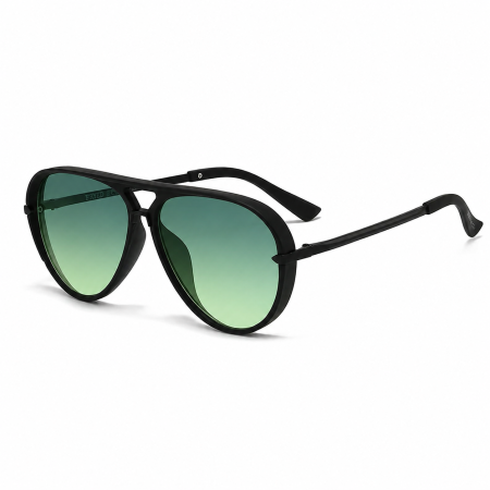 BARBATI - Ochelari Brooks Aviator Black Matte Green Lens