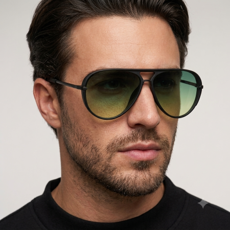 Ochelari Brooks Aviator Black Matte Green Lens [1]