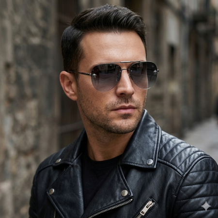 Ochelari Brooks Black Aviator Medusa Rimeless [1]