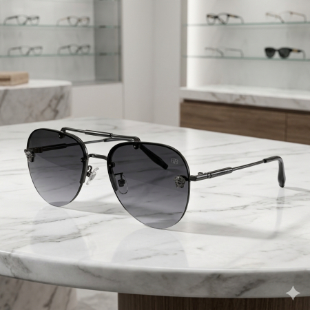 Ochelari Brooks Black Aviator Medusa Rimeless [2]