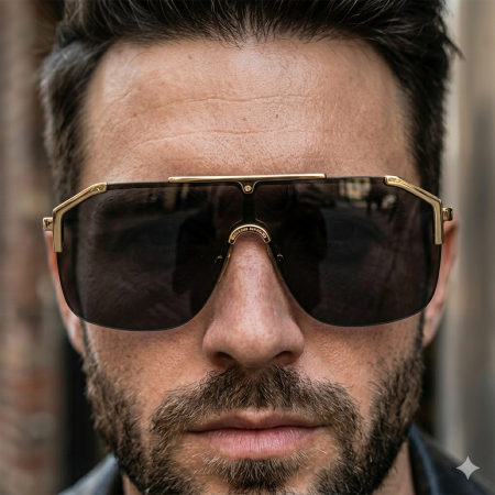 Ochelari Brooks Black Oversized Shield Sunglasses [2]