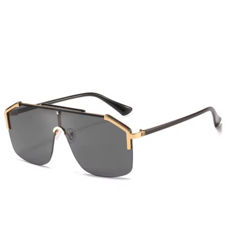 OCHELARI BROOKS - Ochelari Brooks Black Oversized Shield Sunglasses