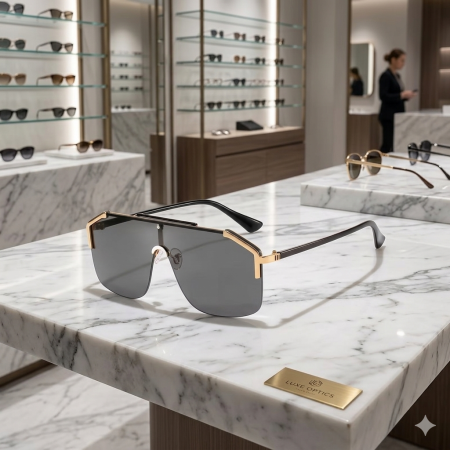 Ochelari Brooks Black Oversized Shield Sunglasses [3]