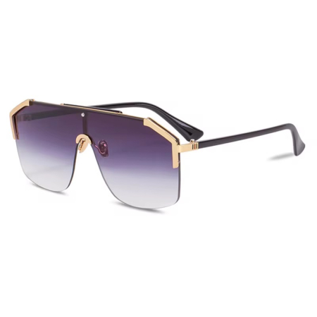 OCHELARI BROOKS - Ochelari Brooks Black Oversized Shield Sunglasses