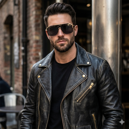 Ochelari Brooks Black Oversized Shield Sunglasses [1]