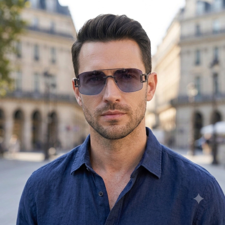 Ochelari Brooks Blue Degrade Rimeless Gatopardo [1]
