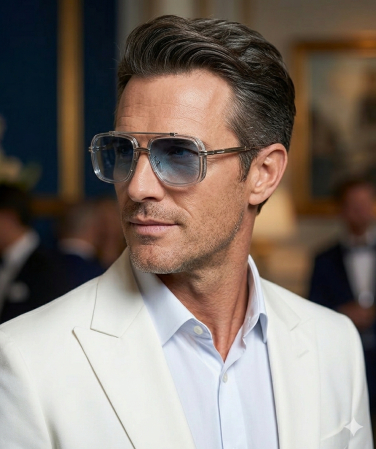 Ochelari Brooks Blue Solid Metal Frame [1]