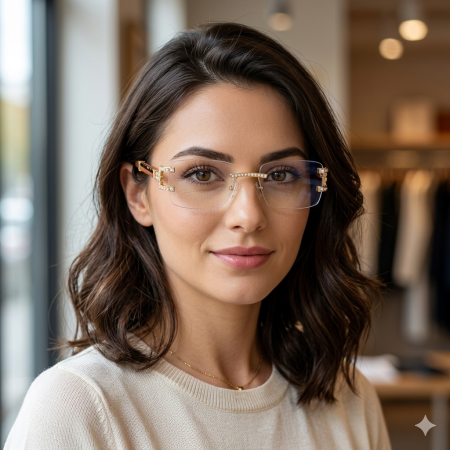 Ochelari Brooks Gatopardo Diamonds Rimeless [1]