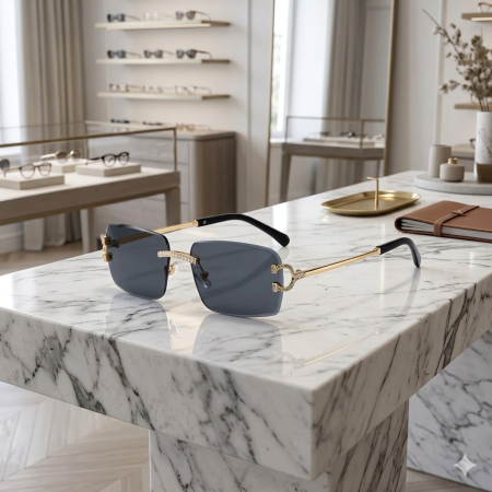 Ochelari Brooks Gatopardo Diamonds Rimeless Black [3]