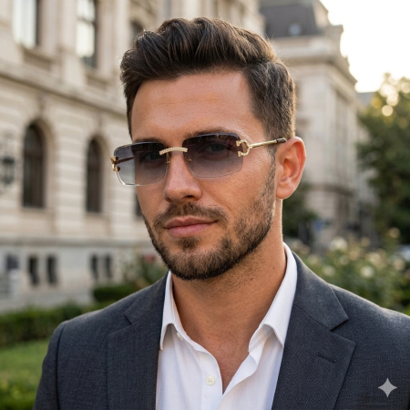 Ochelari Brooks Gatopardo Diamonds Rimeless Blue Degarde [1]