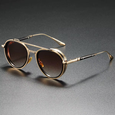 BARBATI - Ochelari Brooks Gold Luxury Aviator Brown Lens