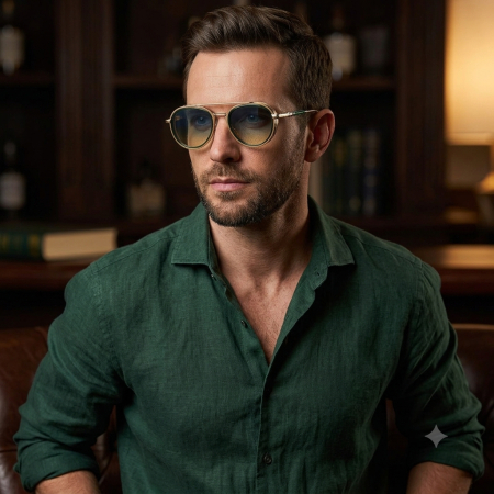 Ochelari Brooks Gold Luxury Aviator Green Edition [2]