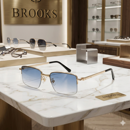 Ochelari Brooks Gold Rimeless Exquisite Vellier Bleu [2]