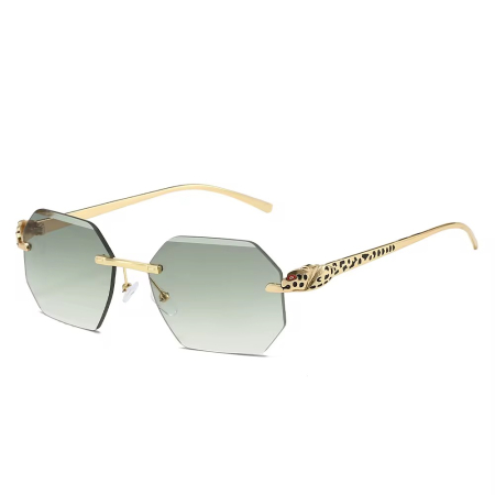 FEMEI - Ochelari Brooks Hexagonal Green Lens Gatopardo