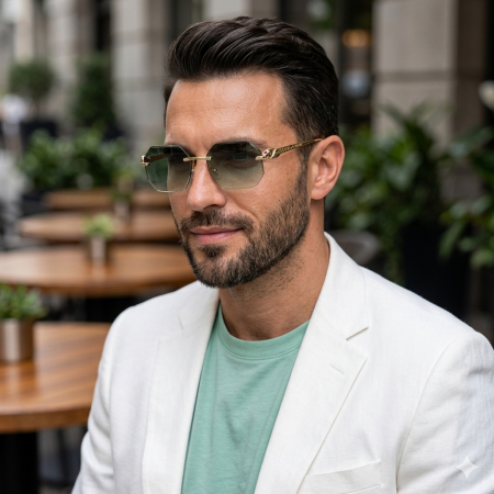 Ochelari Brooks Hexagonal Green Lens Gatopardo [1]