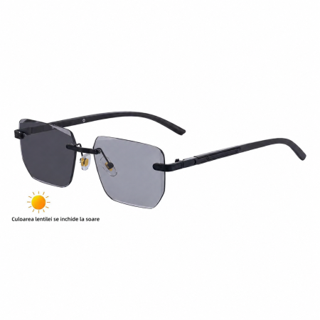 OCHELARI BROOKS - Ochelari Brooks Lentile Heliomate Rimeless Solitano Black