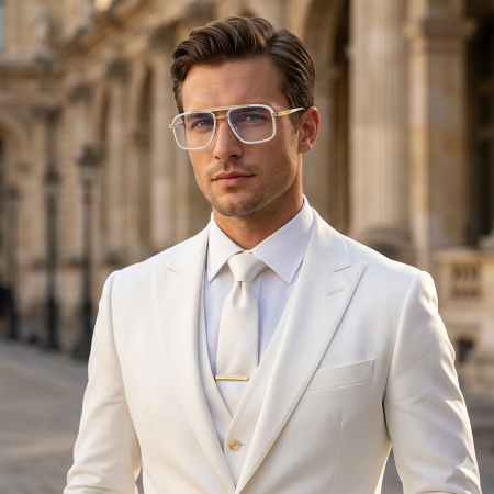 Ochelari Brooks Luxury Full Metal Hensford White [1]