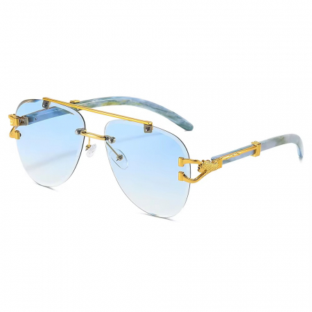 FEMEI - Ochelari Brooks Rimeless Aviator Blue Luxury