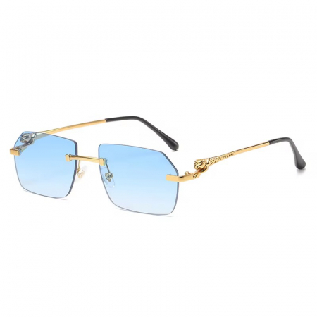 OCHELARI BROOKS - Ochelari Brooks Rimeless Gatopardo Blue Lens