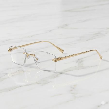 RAME OCHELARI - Ochelari Brooks Rimeless Hexagonal Gatopardo