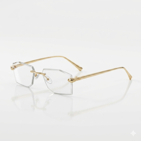 RAME OCHELARI - Ochelari Brooks Rimeless Hexagonal Gatopardo