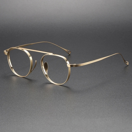 RAME OCHELARI - Ochelari Brooks Ultralight Titanium Aviator Gold