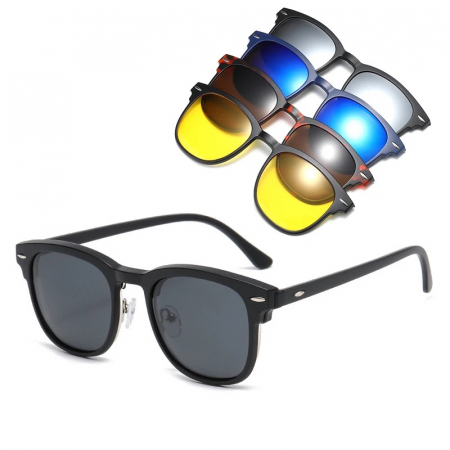 BARBATI - Ochelari Brooks Wayfarer Clip On+5 Perechi Lentile