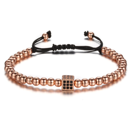 BRATARI - Rose Gold Brooks Cube Zircon