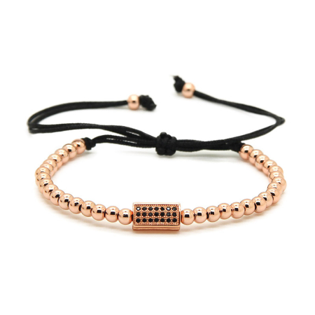 PROMOTII BRATARI - Rose Gold Cubic Zirconia Men Bracelet