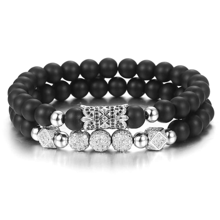 PROMOTII - Set 2 Bratari Brooks Agat Silver Atheneu