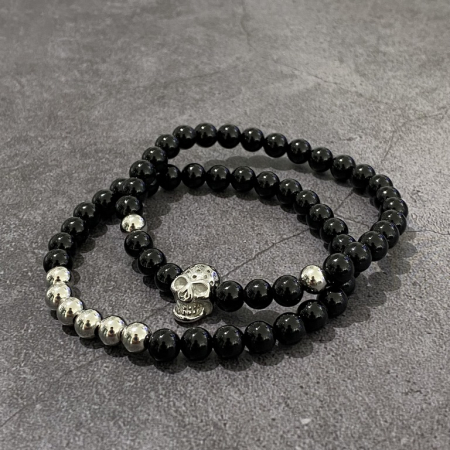 Set 2 Bratari Brooks Agate Skull [1]