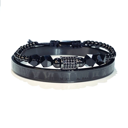 SETURI FULL BLACK - Set 2 Bratari Brooks Black Abstract Onix