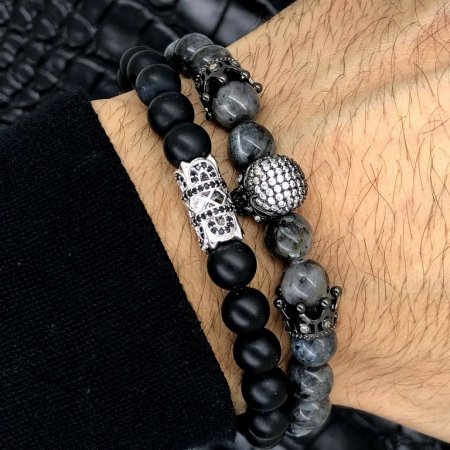 Set 2 Bratari Brooks Black Neo Skull [1]