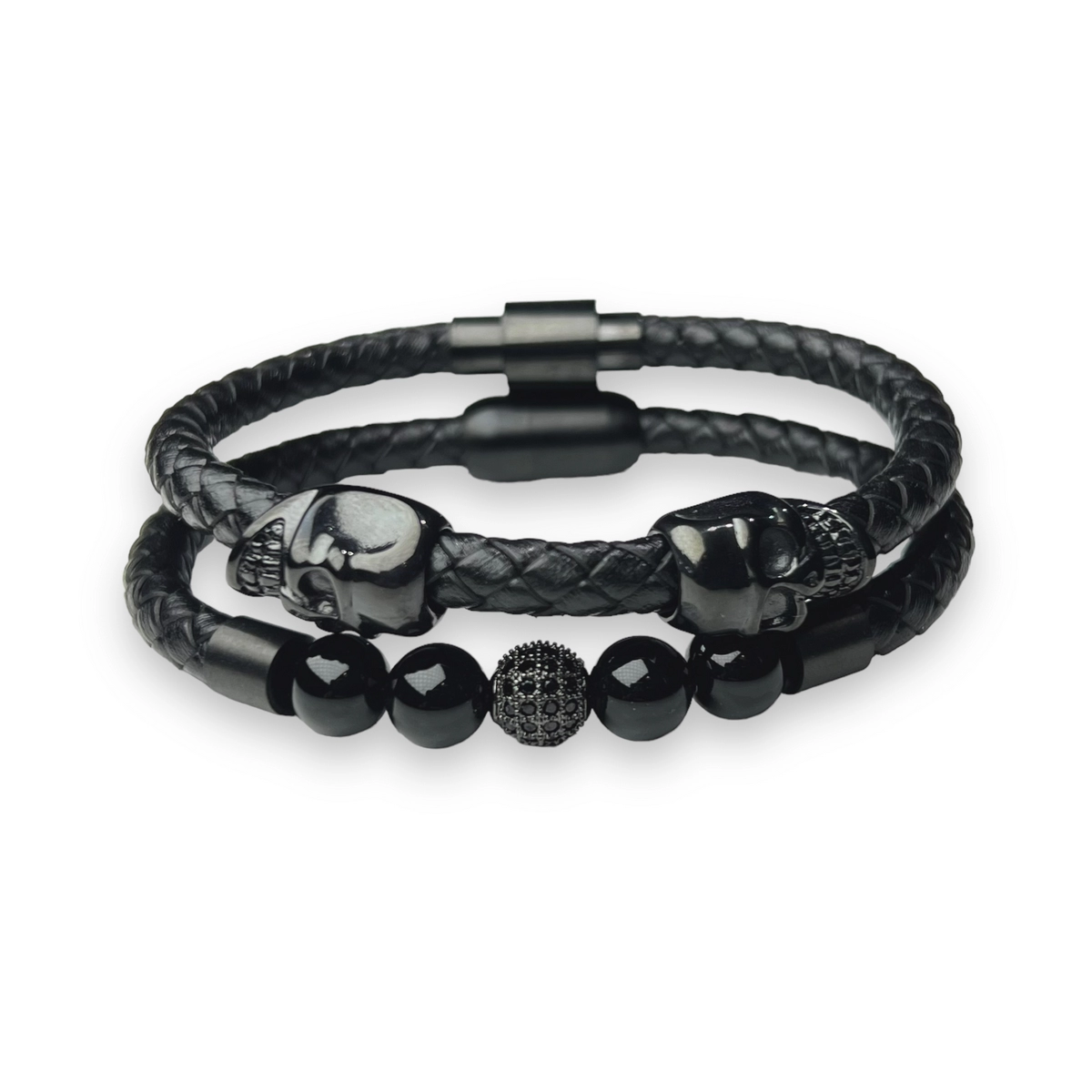 BRATARI PIELE - Set 2 Bratari Brooks Black Skull