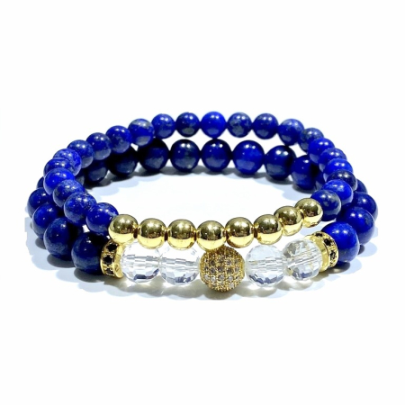 BRATARI PIETRE NATURALE - Set 2 Bratari Brooks Blue Celestial