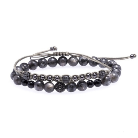 BRATARI PIETRE NATURALE - Set 2 Bratari Brooks Gray Agate Windsor