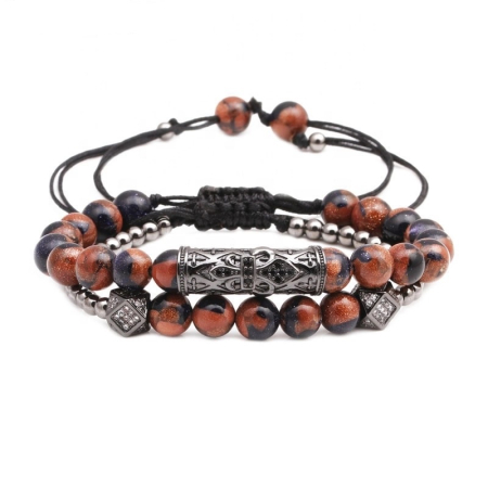 BRATARI PIETRE NATURALE - Set 2 Bratari Brooks Ochi De Tigru