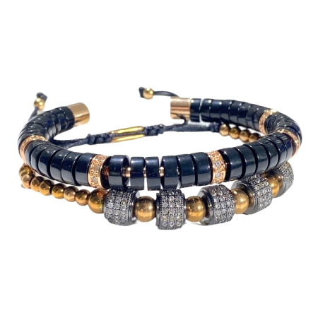 BRATARI LUXURY - Set 2 Bratari Brooks Rose Gold and Black