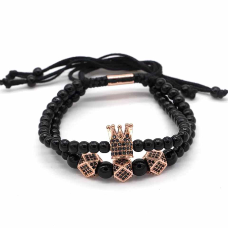 BRATARI LUXURY - Set 2 Bratari Brooks Rose Gold Charms Addict