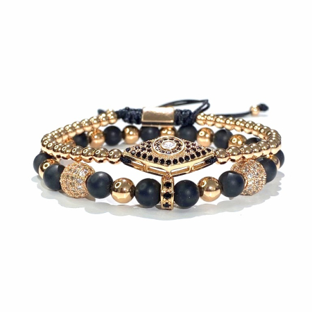 BIJUTERII DAMA - Set 2 Bratari Brooks Rose Gold Evil Eye)